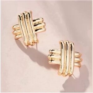 New! Anthropologie Gold Post Earrings (3050) NWOT